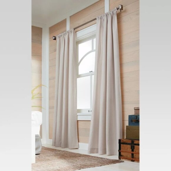 Threshold Cream Farrah Light Filtering Single Curtain Panel 54" x 84" - Picture 1 of 3